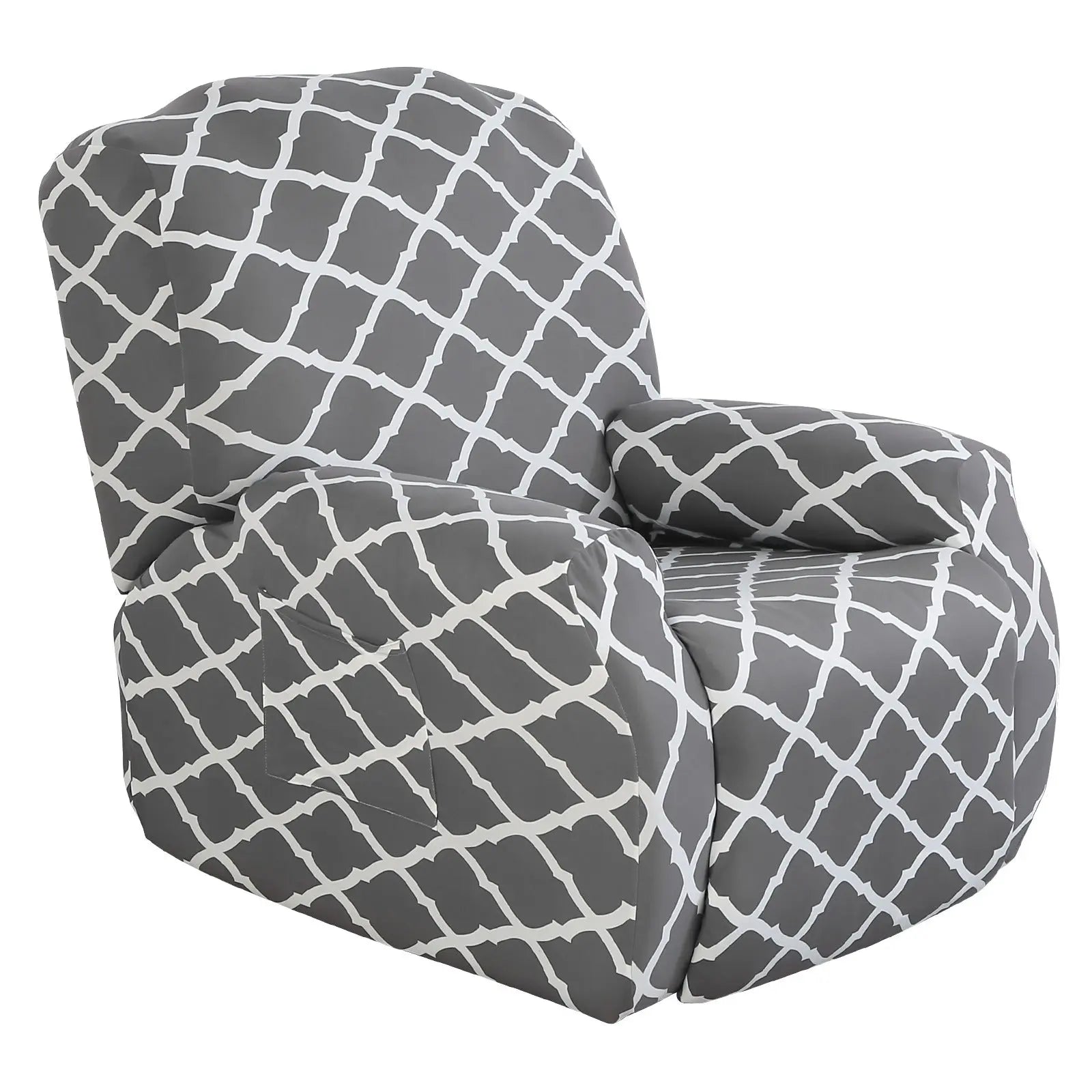 Recliner Chair Covers Stretchable Pet-Friendly LUNETTE BTC02 grey-Chivas Single