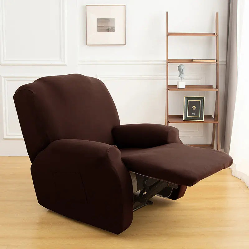 Recliner Chair Covers Stretchable Pet-Friendly LUNETTE Coffee-Chivas Single