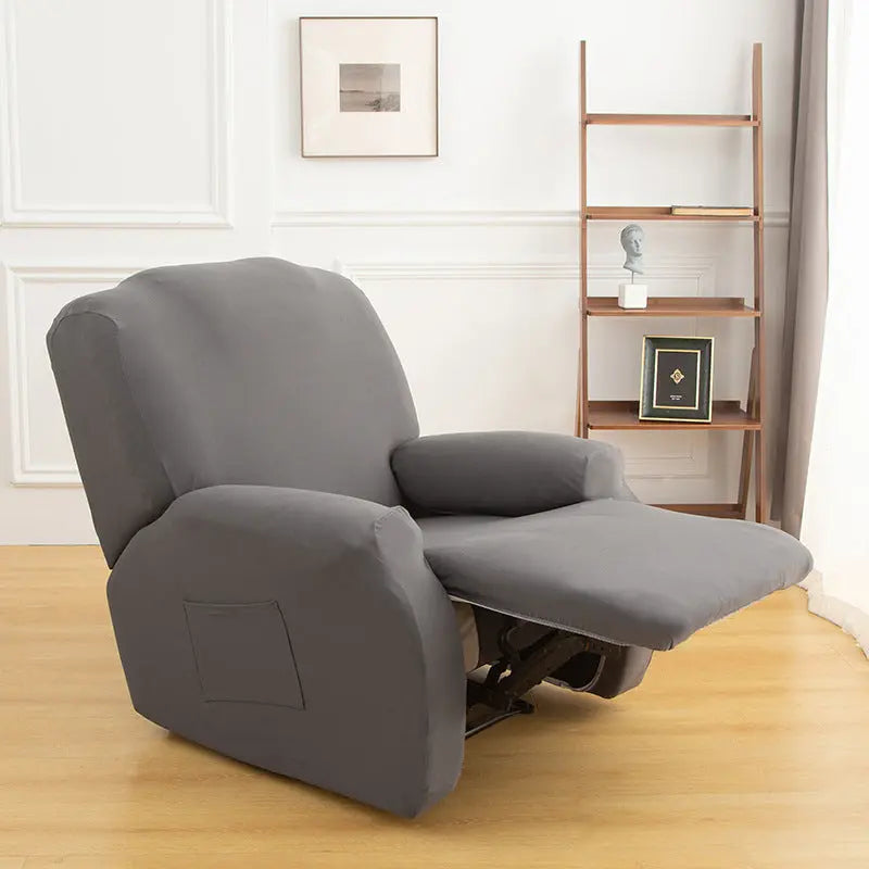 Recliner Chair Covers Stretchable Pet-Friendly LUNETTE Grey-Chivas Single