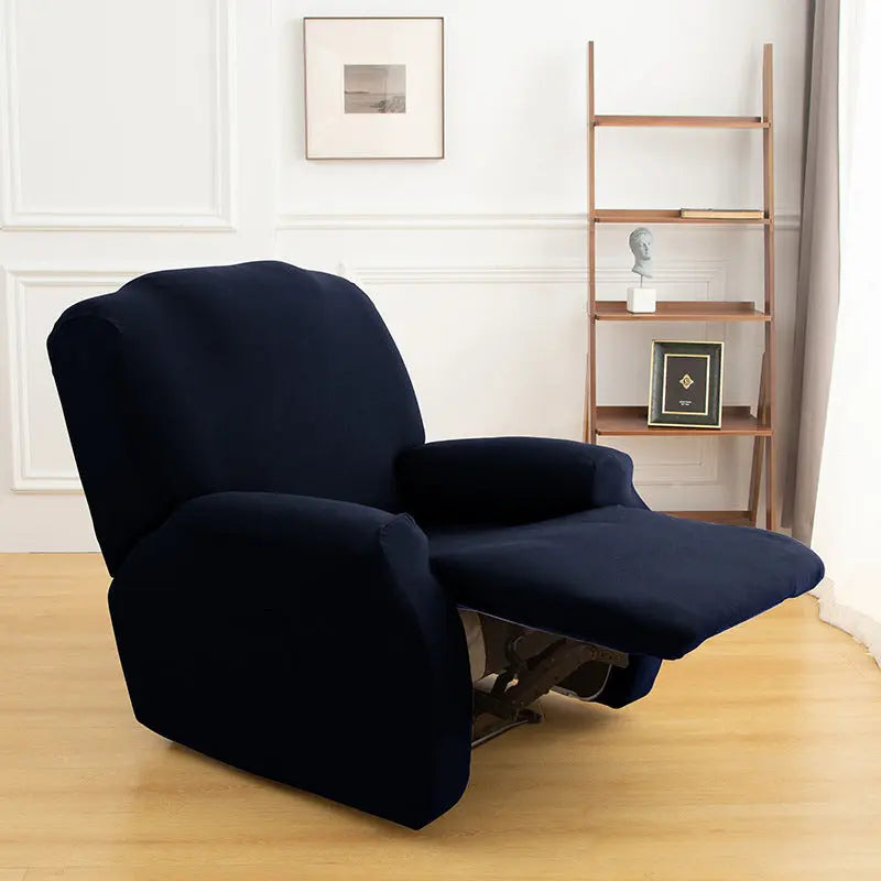 Recliner Chair Covers Stretchable Pet-Friendly LUNETTE Navy Blue-Chivas Single