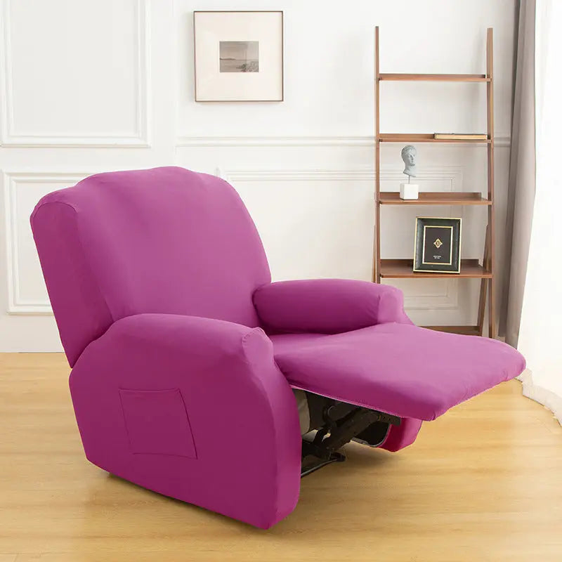 Recliner Chair Covers Stretchable Pet-Friendly LUNETTE Rose Red-Chivas Single