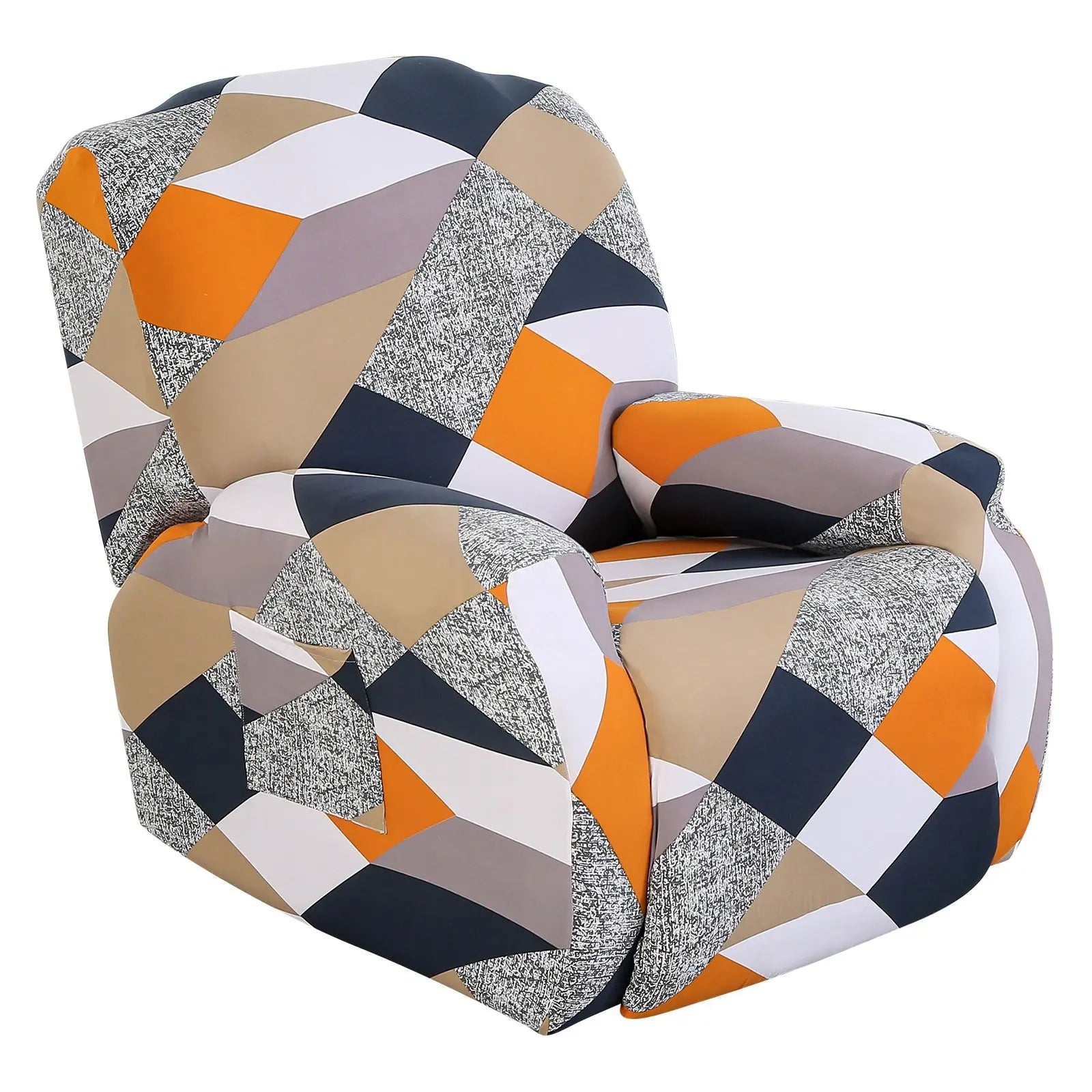 Recliner Chair Covers Stretchable Pet-Friendly LUNETTE Rubiks cube-Chivas Single
