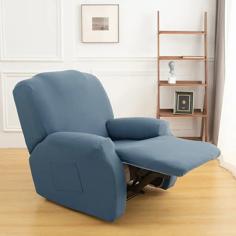 Recliner Chair Covers Stretchable Pet-Friendly LUNETTE Grey blue-Chivas Single