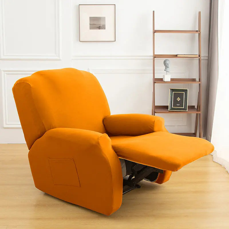 Recliner Chair Covers Stretchable Pet-Friendly LUNETTE Orange-Chivas Single