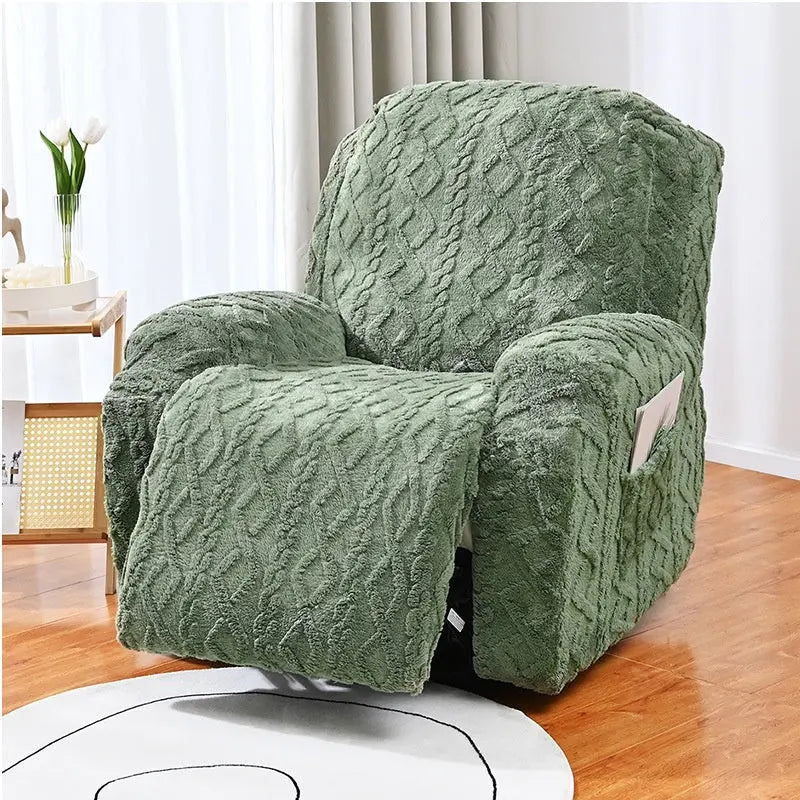 Recliner Chair Covers Stretchable Polyester Aveline Army Green-Single 1 Set Extra Large
