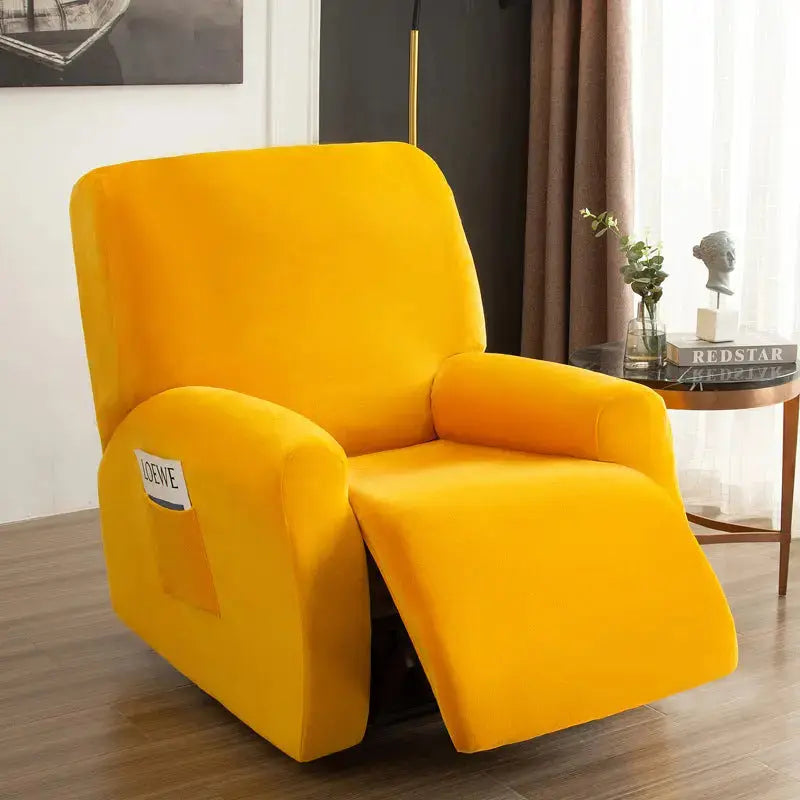 Recliner Chair Covers Velvet Stretchable CÉLINEA Gold-Chivas Regal single seat