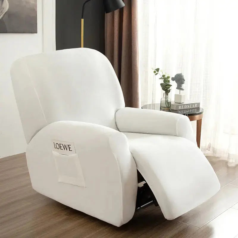 Recliner Chair Covers Velvet Stretchable CÉLINEA White-Chivas Regal single seat