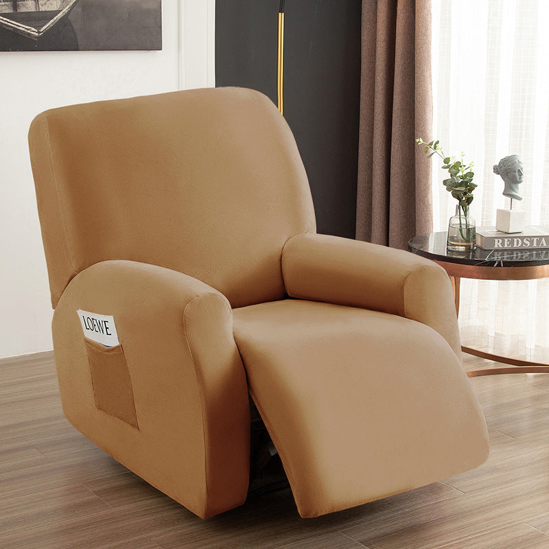 Recliner Chair Covers Velvet Stretchable CHARMÉE Camel-Chivas Regal single seat
