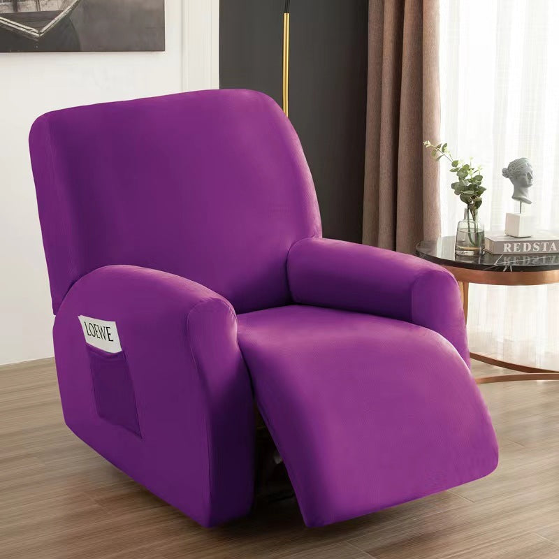Recliner Chair Covers Velvet Stretchable CHARMÉE Purple-Chivas Regal single seat