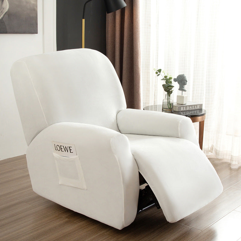 Recliner Chair Covers Velvet Stretchable CHARMÉE White-Chivas Regal single seat