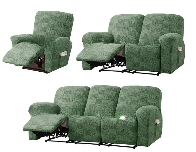 Recliner Sofa Cover Stretchable Geometric CHIVANE Green-3 Imperial Concubine