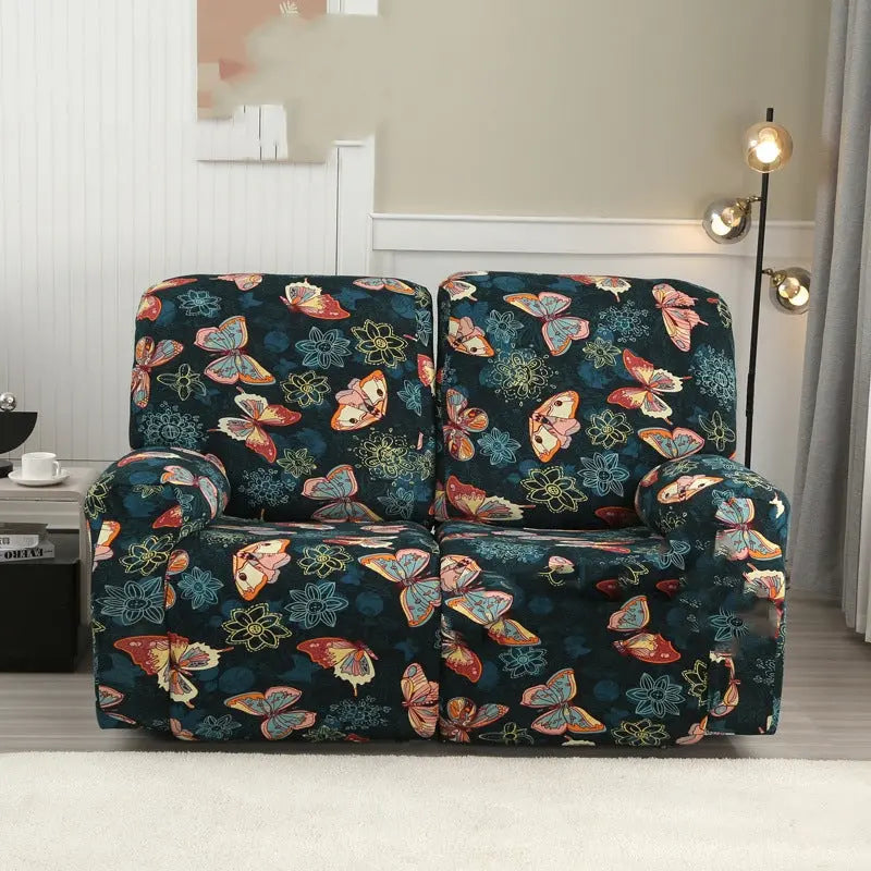 Recliner Sofa Cover Stretchable Modern LUMIERE Love Of Butterfly Basket-2 People