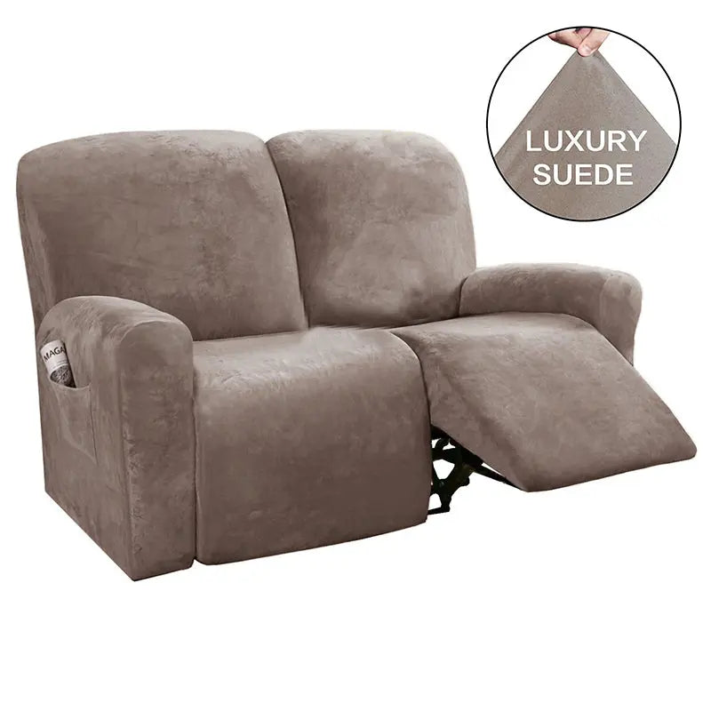 Recliner Sofa Cover Stretchable Savelle Split recliner for two people-Taupe