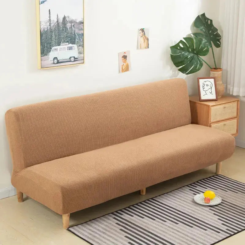 Recliner Sofa Cover Velvet Stretchable CHARMÉA Camel-195 To 210 Large Size