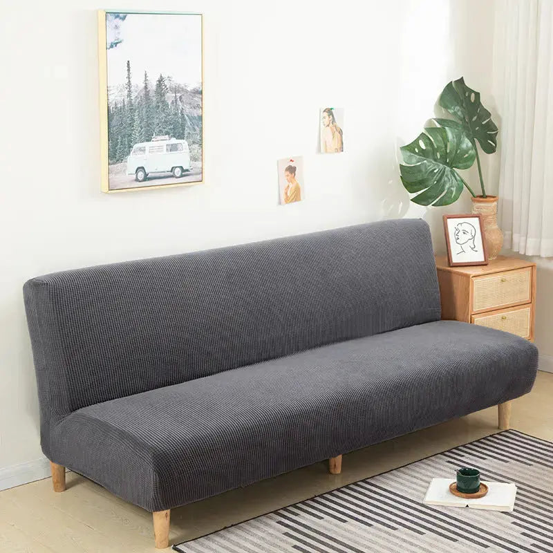 Recliner Sofa Cover Velvet Stretchable CHARMÉA Dark Gray-160 To 190 Standard