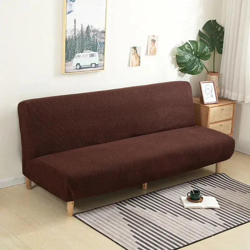 Recliner Sofa Cover Velvet Stretchable CHARMÉA Deep Coffee-195 To 210 Large Size