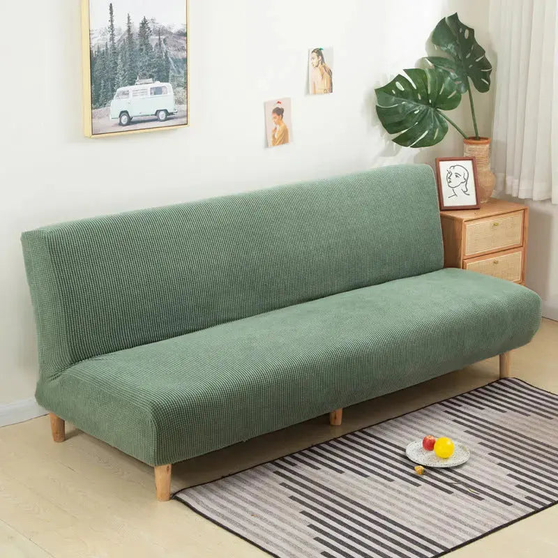 Recliner Sofa Cover Velvet Stretchable CHARMÉA Pine And Cypress Green-120 To 155 Small Size