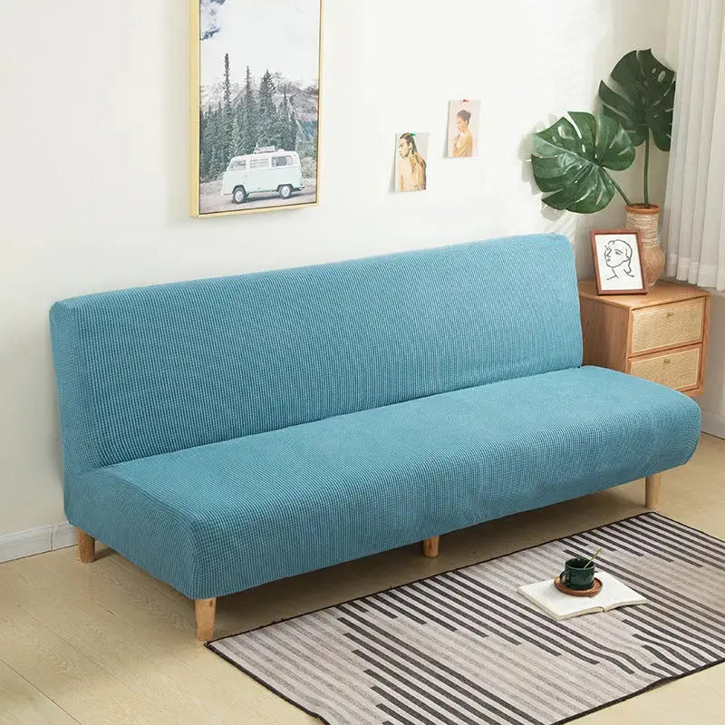 Recliner Sofa Cover Velvet Stretchable CHARMÉA West Lake Blue-160 To 190 Standard