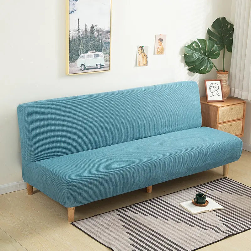 Recliner Sofa Cover Velvet Stretchable CHARMÉA West Lake Blue-195 To 210 Large Size