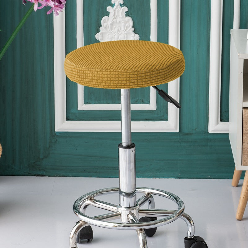 Rolling Stool Cover Stretch-Fit Colette Brownish yellow