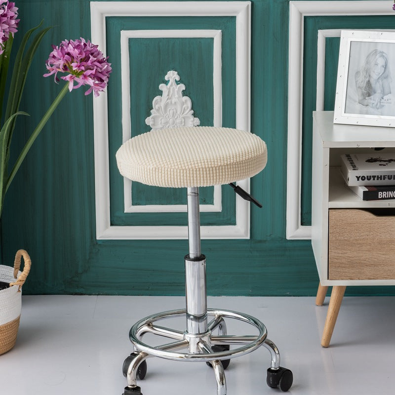 Rolling Stool Cover Stretch-Fit Colette Cream color