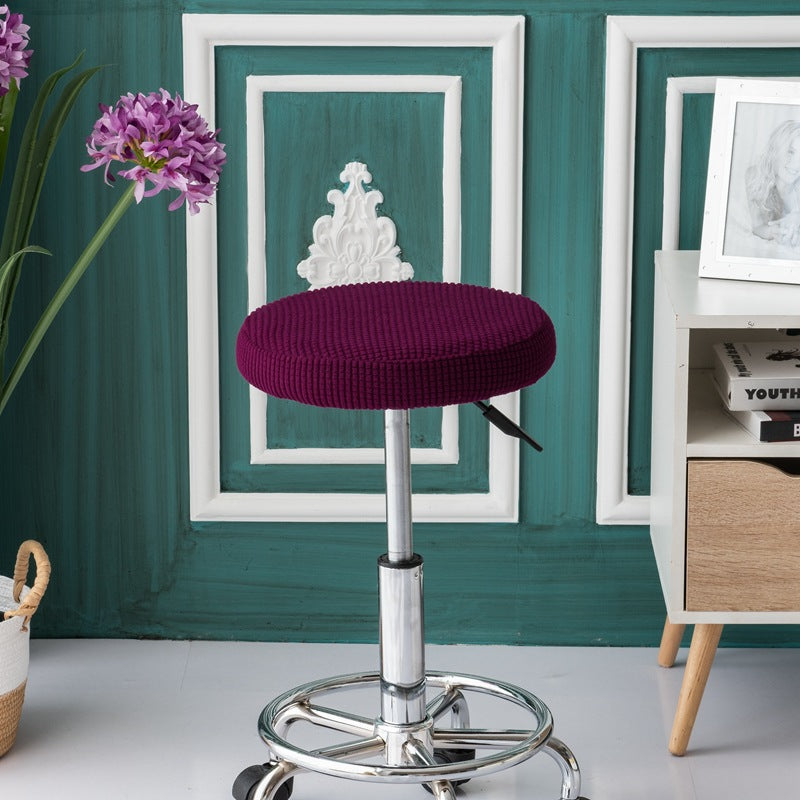 Rolling Stool Cover Stretch-Fit Colette Dark purple