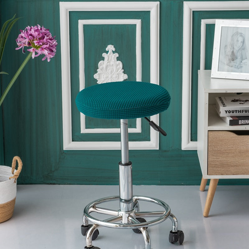 Rolling Stool Cover Stretch-Fit Colette Sapphire blue