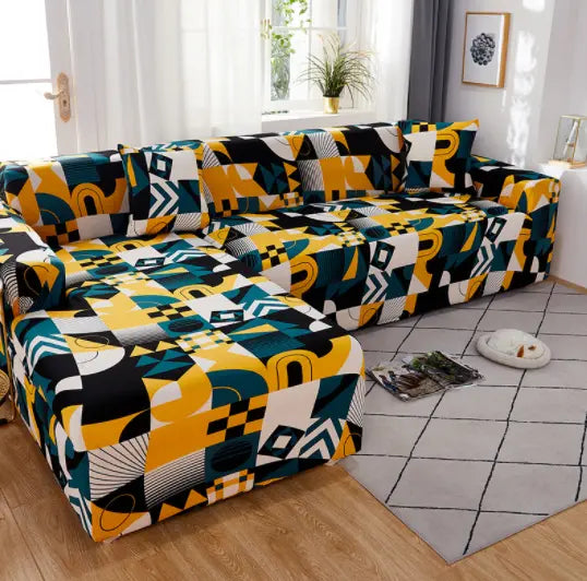 Sectional Couch Cover Stretch Fit Maribel Carol time-235x300cm 4Seat