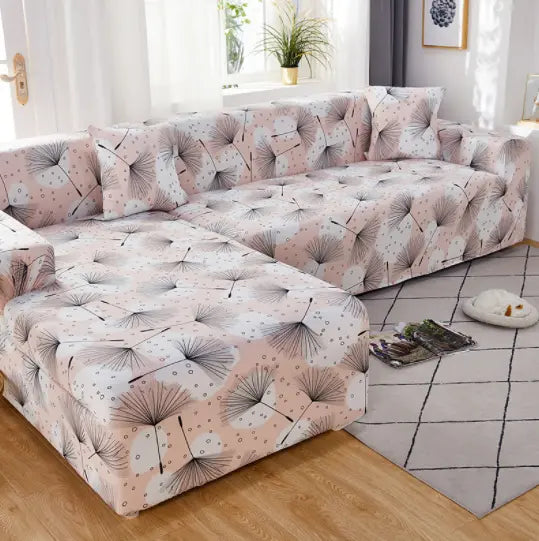 Sectional Couch Cover Stretchable Dotvie Flying feathers-235x300cm 4Seat