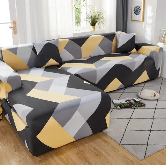 Sectional Couch Cover Stretchable Dotvie Pattern-190x230cm 3Seat