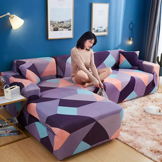 Sectional Couch Cover Stretchable Nordic LUNÉAIRE 3 Style-A