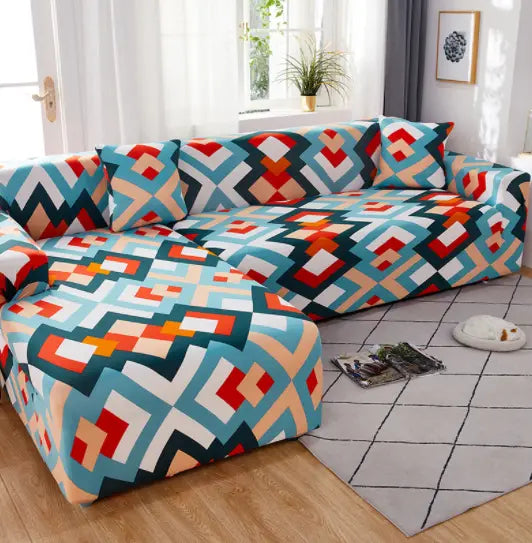 Sectional Couch Cover Stretchable Pet-Friendly Dottine Fun Court-45x45cm Pillowcase 1Pcs