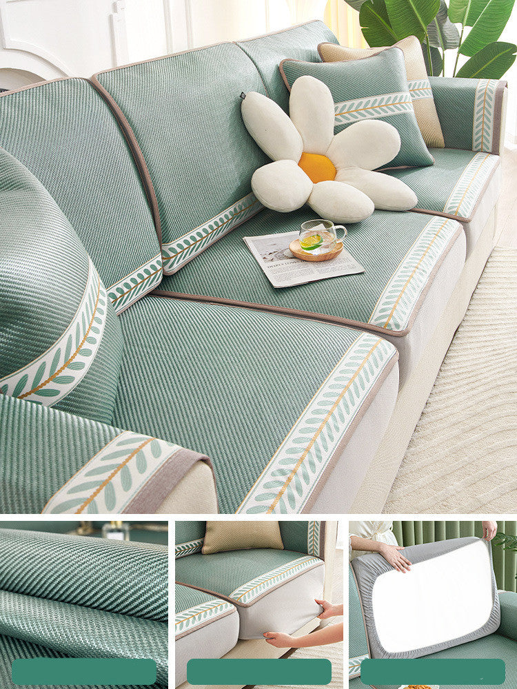 Sectional Sofa Seat Cover Non-Slip ELANIE Green-60x60cm