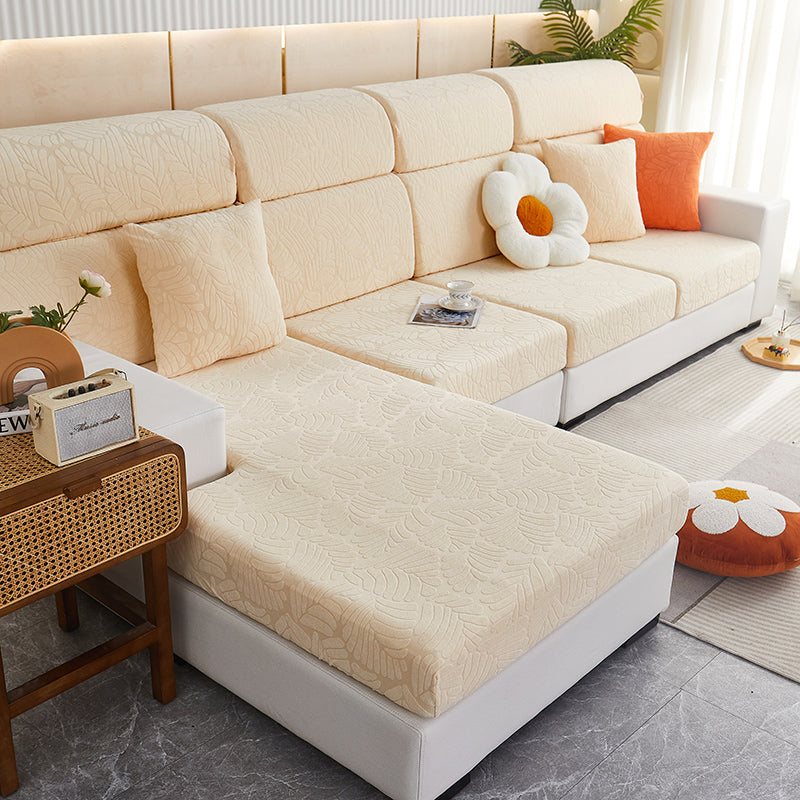 Sectional Sofa Seat Cover Stretch Pet-Friendly ELODIE Beige-Intensify Single People