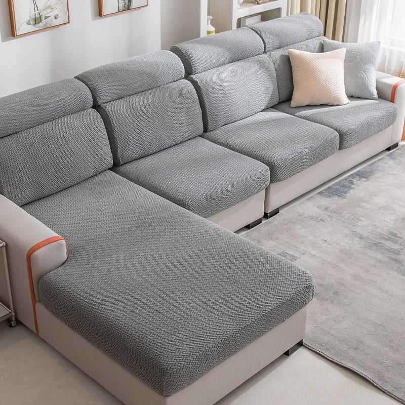 Sectional Sofa Seat Cover Stretchable Éloise Gentleman Gray-Backer S