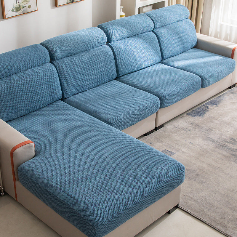 Sectional Sofa Seat Cover Stretchable Éloise West Lake Blue-Backrest M