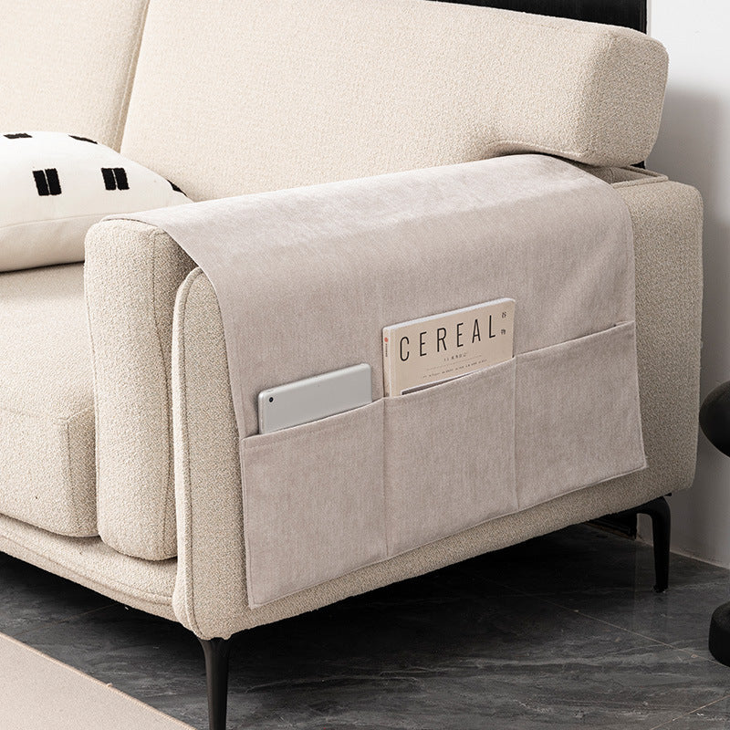 Sofa Armrest Cover Chenille Pocketed ELUNEA 01 Beige-50X110CM