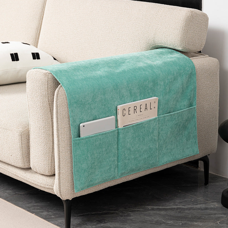 Sofa Armrest Cover Chenille Pocketed ELUNEA 07 Mint Green-40X110CM