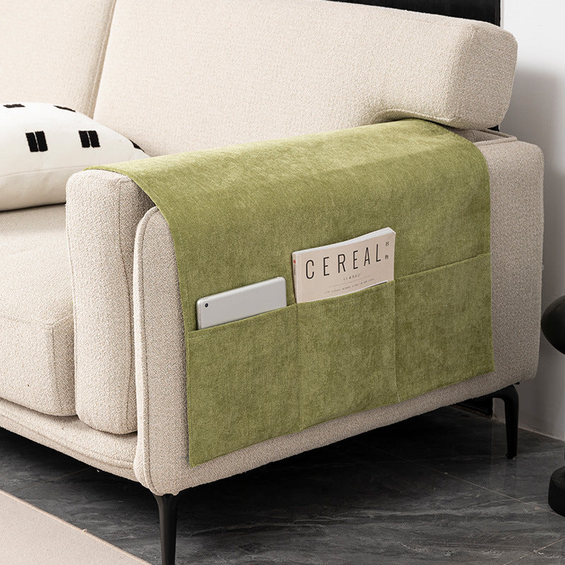 Sofa Armrest Cover Chenille Pocketed ELUNEA 12 Fruit Green-40X110CM