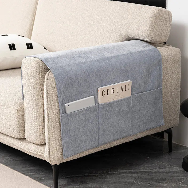 Sofa Armrest Cover Chenille Pocketed LUNETTE