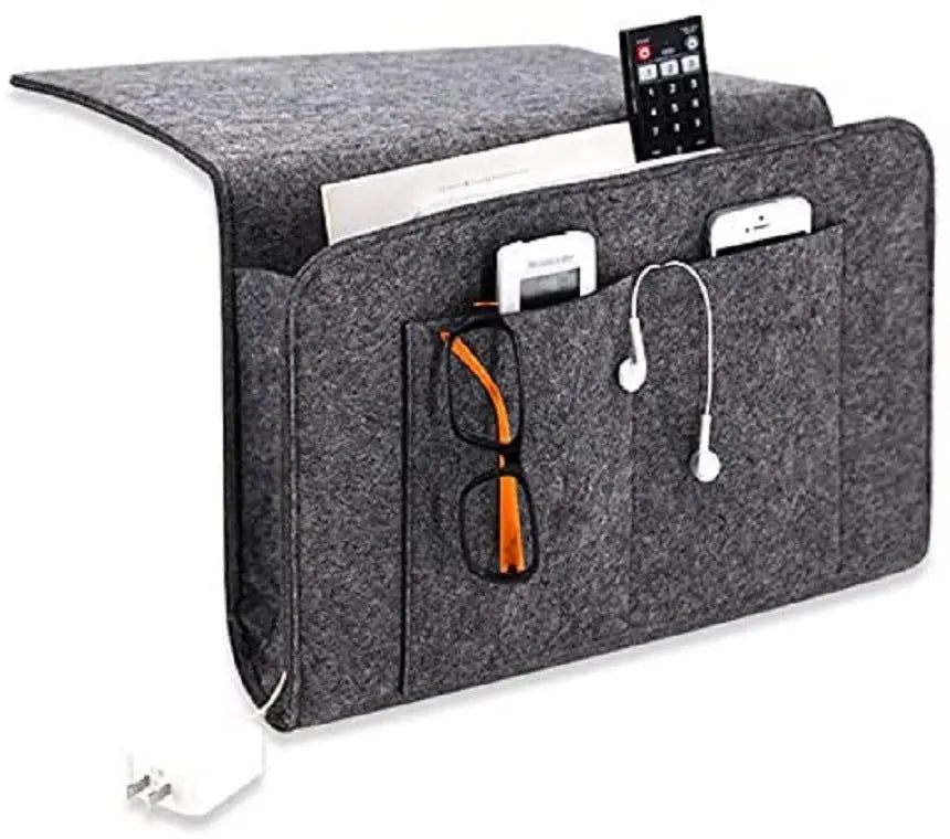 Sofa Armrest Cover Felt Organizer LUMIERA Dark Grey