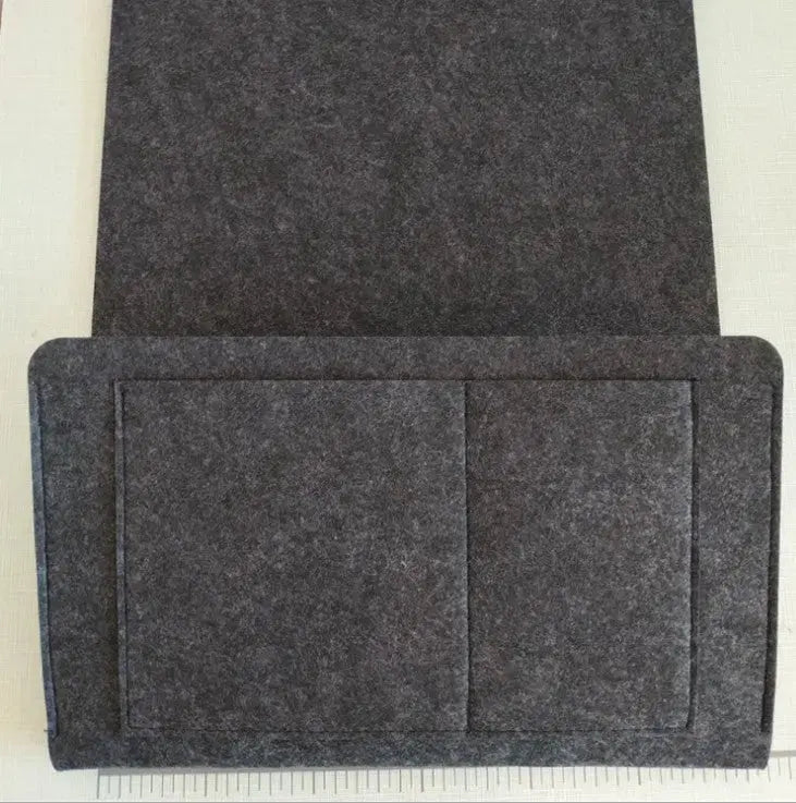 Sofa Armrest Cover Felt Pocket LUCETTE Black