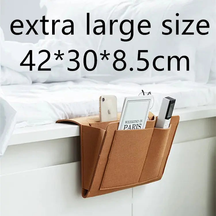 Sofa Armrest Cover Felt Pocket LUCETTE Brown 42x30x8.5cm