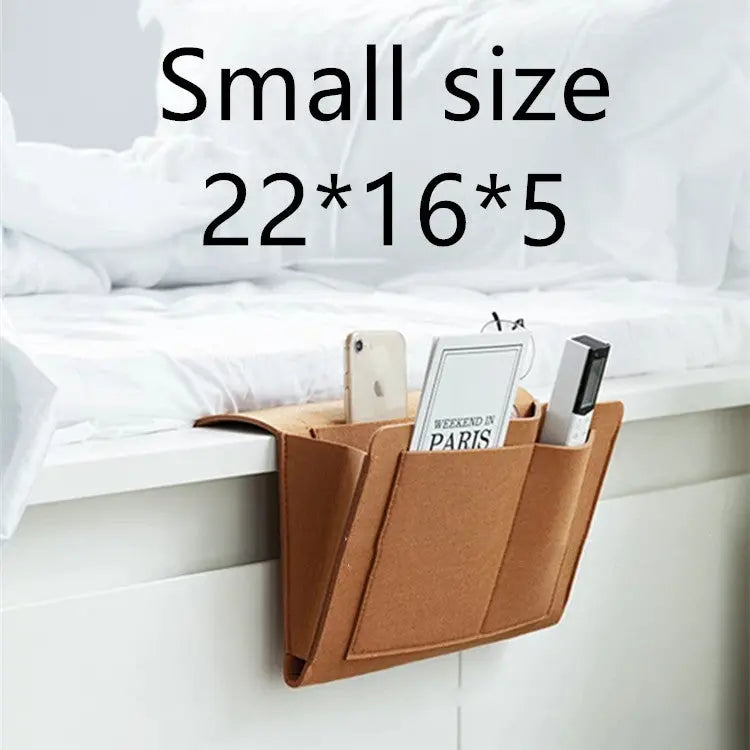 Sofa Armrest Cover Felt Pocket LUCETTE Brown22x16x5cm