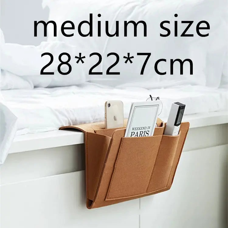 Sofa Armrest Cover Felt Pocket LUCETTE Brown28x22x7cm
