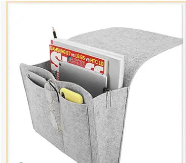 Sofa Armrest Cover Felt Pocket LUCETTE Light gray pocket