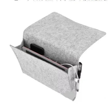 Sofa Armrest Cover Felt Pocket LUCETTE Light gray whitout pocket
