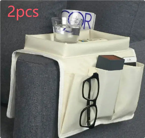Sofa Armrest Cover Oxford Organizer Lucerne Beige 2pcs