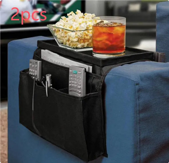 Sofa Armrest Cover Oxford Organizer Lucerne Black 2pcs