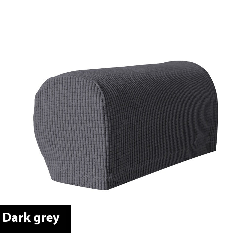 Sofa Armrest Cover Stretchable Polyester LUMINA Dark Gray-Common Style A Set Of Two